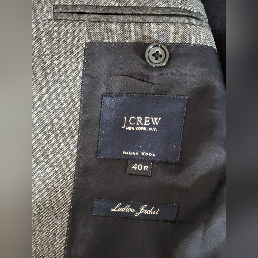 J. Crew N.Y. Ludlow Dark Grey Italian Wool Blazer Size 40R - Picture 8 of 16